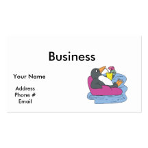 penguin on vacation business cards