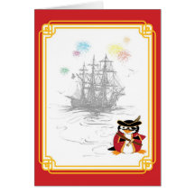 Penguin Pirate Card