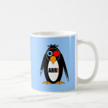 penguin pirate coffee mug