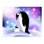 Penguin postcard and notecard for wishes