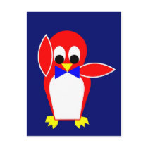 Penguin - Red Postcard