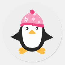 Penguin Round Stickers