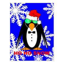 penguin Santa Postcard