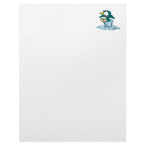 penguin sitting on ice cube letterhead template