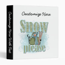Penguin Ski Snow Please T-shirts and Gifts Vinyl Binders