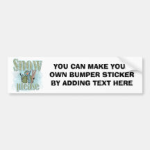 Penguin Ski Snow Please T-shirts and Gifts Bumper Sticker