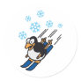 Penguin ski runde sticker