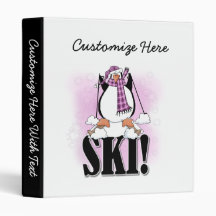 Penguin Ski Tshirts and Gifts 3 Ring Binders