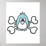 penguin Skull and Crossbones Print