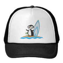 Penguin Surfer Trucker Hat