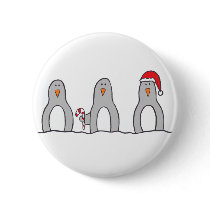"Penguin Trio" Button