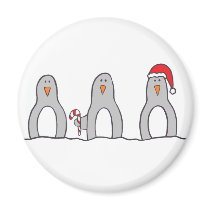 "Penguin Trio" Magnet