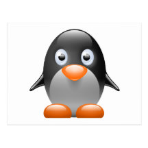 penguin tux linux image postcards