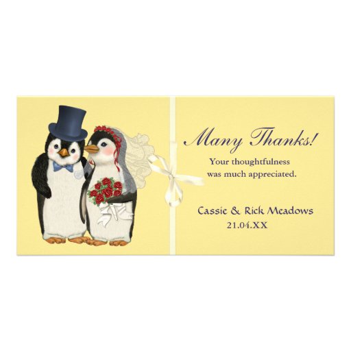 Penguin Wedding Personalized Photo Card