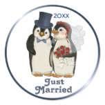 Penguin Wedding stickers