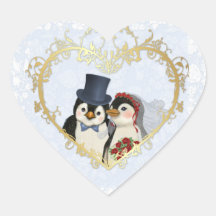 Penguin Wedding Stickers