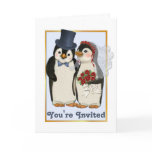 Penguin Wedding- You're Invited Card
