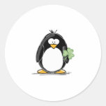 Penguin with a Shamrock Stickers