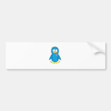 Penguin with Breast Cancer Awareness Pink Ribbon Bumper Stickers