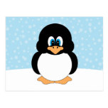 Penguin with Snowflakes Postcard
