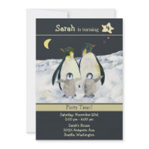 Penguins Birthday Party Invitations for Kids
