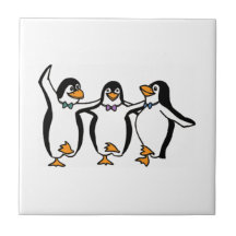 Penguins Dancing Ceramic Tiles