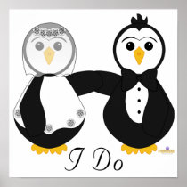Penguins Getting Married I Do Poster