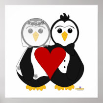 Penguins Getting Married In Love Poster