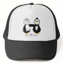 Penguins Getting Married Just Married Mesh Hat