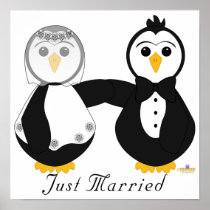Penguins Getting Married Just Married Poster