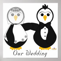Penguins Getting Married Our Wedding Posters