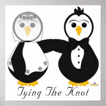 Penguins Getting Married Tying The Knot Poster