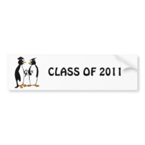 Penguins Graduation Cartoon Bumper Stickers