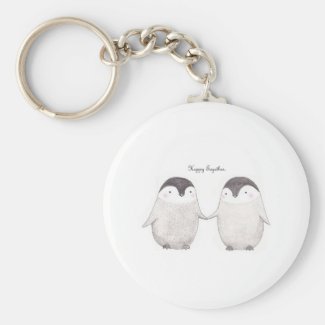 Penguins Happy Together Key Chain