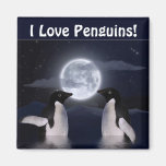 PENGUINS & MOON Wildlife-lover Art Magnet