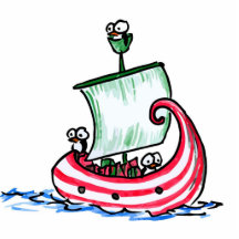 Penguins sailing in a Christmast boat Sculptures Acrylic Cut Outs