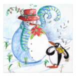 PENGUIN'S SERENADE,red blue white black Custom Announcements