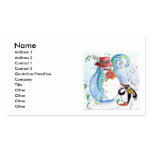 PENGUIN'S SERENADE, white blue red black Business Card
