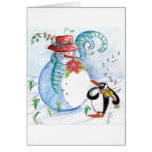 PENGUIN'S SERENADE , white blue red black Cards