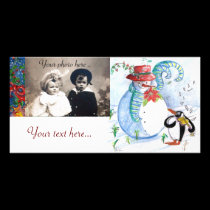 PENGUIN'S SERENADE , white blue red black photo cards