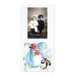 PENGUIN'S SERENADE , white blue red black Picture Card