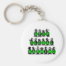 Penguins stop global warming keychains