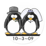 Penguins Wedding stickers