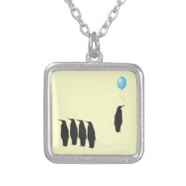 Penguins with balloon necklace necklaces