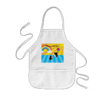 Penguins with ice cream and balloons aprons