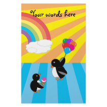 Penguins with ice cream and balloons stationery