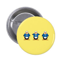 Penguins with Shirts Pinback Buttons
