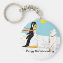 Pengy Snowboarding Keychains