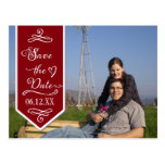 Pennant Banner Modern Swirl Save the Date Postcard