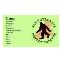 Pennsylvania Bigfoot Tracker Business Card Templates